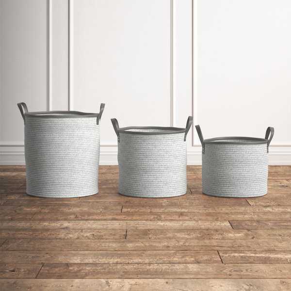 Freeport Park® Mcneese 3 Piece Fabric Basket Set Wayfair